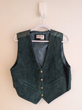 Vintage Women's Real Suede Snap Vest